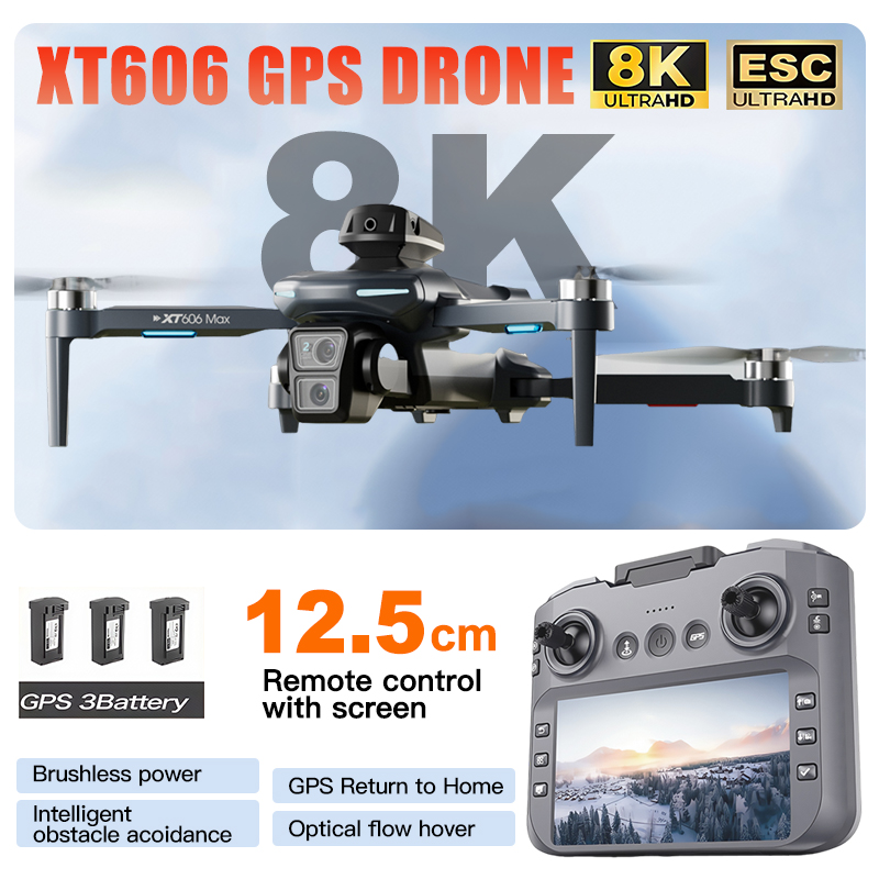 Drone Thermal Imaging - โดรน XT606 MAX 3 แบตเตอรี่ กล้อง
