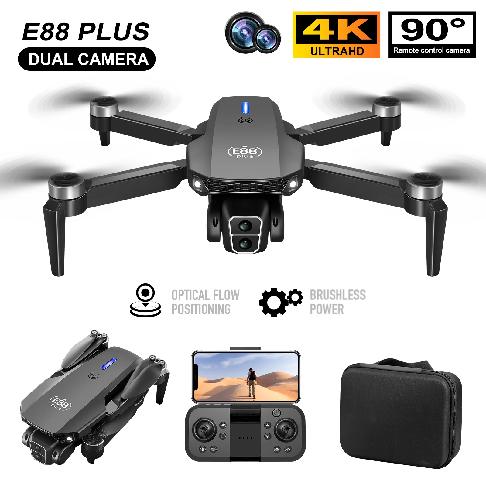 โดรนโดรน E88 Plus ใหม่: 90 °   - Drone Lidar บทวิจารณ์และราคา
