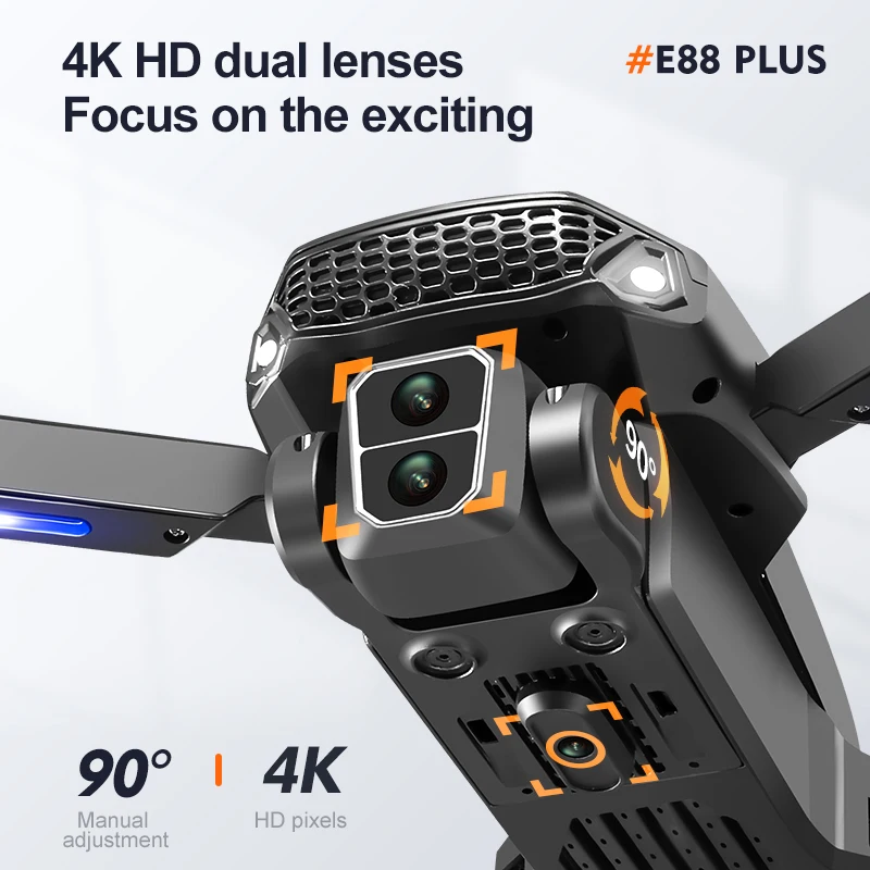 โดรนโดรน E88 Plus ใหม่: 90 °   - Drone Lidar บทวิจารณ์และราคา